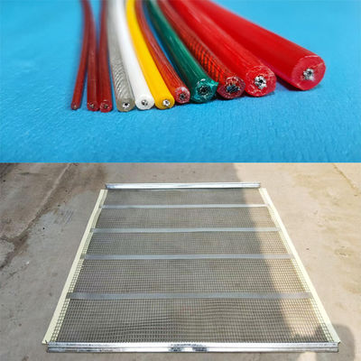 Dimensão de temperatura 3 mm x 5 mm Rede de tela de poliuretano com fio de aço inoxidável dentro